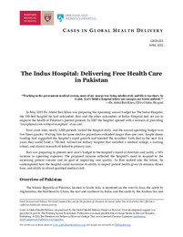 Harvard Medical School - Case in Global Health Delivery